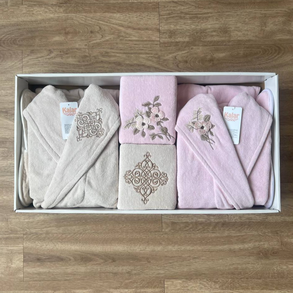 ست حوله جهیزیه اقتصادی 8 تکه عروس و داماد